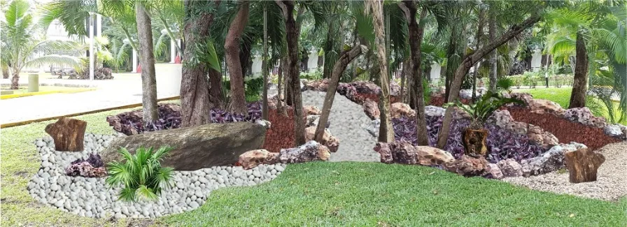 Fotomontaje previo de la propuesta paisajística para Hotel Riu Lupita en Playacar